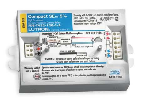  LUTRON HL3-T432-120-1-S Program Rapid Dim Ballast,F32TBX,1Lamp 