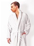 John Christian Herren Luxus Bademantel – 100% Baumwolle (Frottee) – Weiß (Größe XXL)