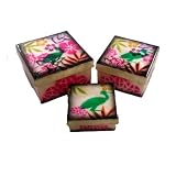 CranewithFlowersCapizSetof3NestingJewelryTrinketKeepsake