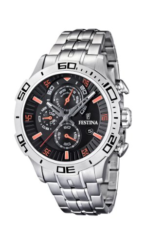 Festina Chronograph Herren-Armbanduhr Schwarz Orange F16565/6 Preisvergleich