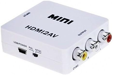 HDMI to AV Converter, Laeker mini RCACVS 3 RCA Composite Video Audio Converter HDMI to AV Adapter Supporting PAL/NTSC with USB Charge Cable for PC Laptop Xbox PS4 TV STB VHS VCR Camera DVD