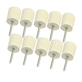 uxcell ボブ　研削ヘッド　フェルト　51mm全長　ホワイト　円筒形　10個