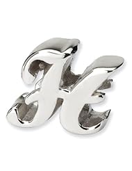 Sterling Silver Reflections Letter H Script Bead