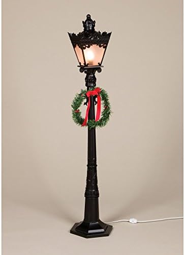 Gerson 38 in. Square Street Lamp Post with Wreath