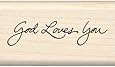 Inkadinkado Mounted Rubber Stamp G-God Loves You 1"X1.75"