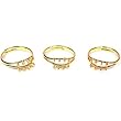 3 Gold Plated Finger Ring Jewelry Findings Charm Part
