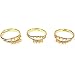 3 Gold Plated Finger Ring Jewelry Findings Charm Part