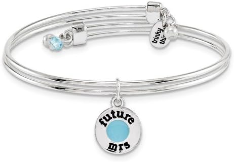 Silver-Tone Trinky Things Blue Soon To Be Mrs Bride Bracelet Card Gift Box &amp; Card