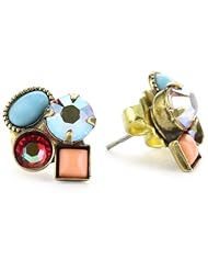 Sorrelli "Tropical" Crystal Small Cluster Gold-Tone Earrings