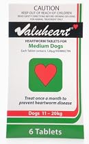 Valuheart Medium Dog Heartworm 6 Tabs 23-44 Lbs Green