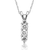 41GmoX8FivL. SL160  14k White Gold 3 Stone Diamond Pendant Necklace