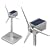 Mini Solar Wind Turbine Model - Silver ABS