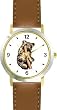 Koala on Branch - Koala Bear Animal - WATCHBUDDY&reg; DELUXE TWO-TONE THEME WATCH - Arabic Numbers - Brown Leather Strap-Size-Large ( Men's Size or Jumbo Women's Size )