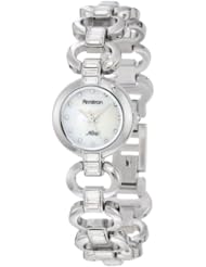 Armitron Womens 75/5051MPSV Swarovski Crystal Accented Silver-Tone Open Link Bracelet Watch