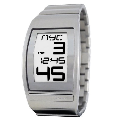 Phosphor Men's WC04 World Time Curved E-INK Metal Bracelet Watch  Picture