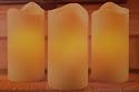 Set of 3 Flameless Scented Wax Candles (Vanilla) - 6" by 3" with Built in Timer, Wave Top