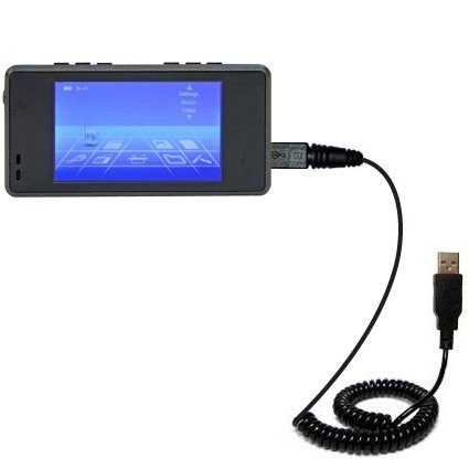 Coiled USB Cable for the Nextar MA809 with Power Hot Sync and Charge capabilities - uses Gomadic TipExchange Technology