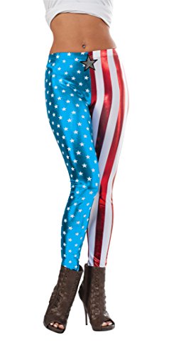 Rubie's Costume Women's Marvel Universe Captain America Adult Metallic Leggings