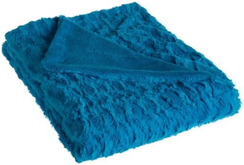 Dreamfountain Exquis Faux Fur MicroPlush Throw - Electric Blue