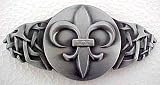 Solid Pewter Tribal Fleur de Lis Belt Buckle