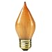 25 Watt - C15 - Satin Glow Amber Silk - 130 Volt - 6,000 Life Hours - Medium Base - Chandelier Decorative Light Bulb - Litetronics LS-4716