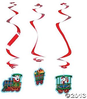 Christmas Holiday Train Dangling Swirls 12 Pieces!