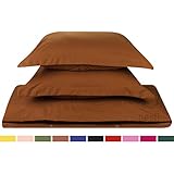 #1 Amazon Best Seller, 3-Piece Duvet Cover /1 Comforter Cover,- with 2 shames, (King  Solid Mocha Chocolate,) By Nestl Bedding Supplies