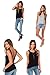 Women's O Neck Backless Sexy Black Short T Shirt Tank Top Gray M