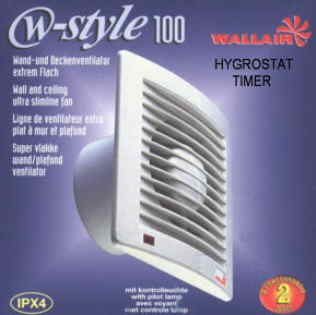 Aérateur murs/plafonds 100mm avec hygrostat Wallair