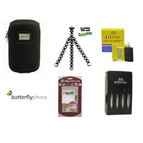 Exclusive Accessory Kit For The Flip Video Ultra Camcorder U1120B Package Includes Hard Shell Carrying Case, Flexible Gripster Tripod, 4AA Rechargable Batteries & Charger kit, LCD Screen Protectors & Lens Cleaning Kit