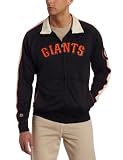 MLB Men's San Francisco Giants Profector Mock Neck Full Zip Raglan Jacket (Black/Dark Orange/Natural, Large)