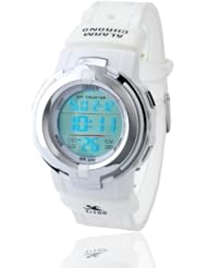 Fafada White Stylish Womens Girls Children Digital Sport Wrist Watch Stopwatch