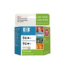 Original HP 94 Black Ink Cartridge (2-Pack) in Retail Packaging