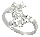13/16 (20mm) Sterling Silver Flawless Quality High Polished Ribbon Ladies Ring (Available in Sizes 6 to 10) size 10