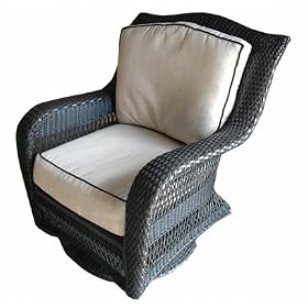 Swivel Glider Chair w 2 pc Cushions in Ivory by 