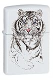 Original Zippo Lighter 24810 White Tiger, White Matte