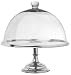 America Retold De Ville Antique Nickel Cake Stand with Glass Cloche