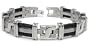 Men's Grey Titanium Black Twisted Double Cable Link Bracelet (Length 7" - 10.5")