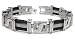 Men's Grey Titanium Black Twisted Cable Link Bracelet (Length 7