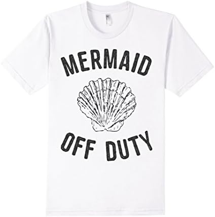 Men's Mermaid Off Duty T-Shirt - Funny Beach Swimmer Saying Medium White