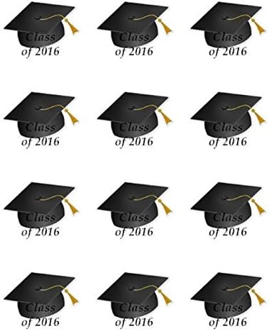 Graduation Class of 2016 Cupcake Edible Toppers Set of 12