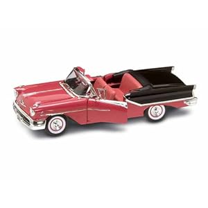 1957 Oldsmobile Super 88 With Real leather Seats 1 18 Red w Black by Collectable Diecast
