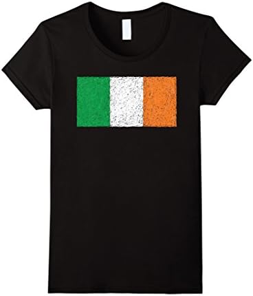 Women's Republic of Ireland, Irish flag graphic tee t shirt design Medium Black