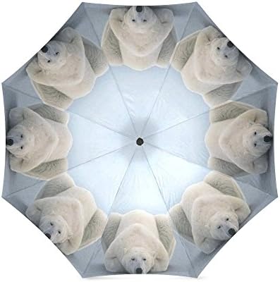 Mother/Father Gift Funny Polar Bear Compact Travel Windproof Rainproof Umbrella