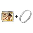 Gold Plated Egyptian-God Khepri Photo Italian Charm Bracelet