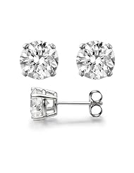0.10 Ct. Round Cut Diamond Stud Earrings by McQueen Jewelry (H, FL) Push Back