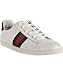 Gucci white leather signature stripe sneakers