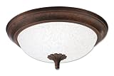 Good Earth Lighting G4315-ABZ-I Barrington One Light Flush Mount Ceiling Fixture with Scavo Glass Diffuser, Antique Bronze