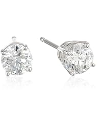 14k White Gold Round Diamond Stud Earrings (1.00 cttw, G-H Color, SI2 Clarity)
