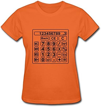 WYY Women's Math Calculator T Shirt Medium Orange